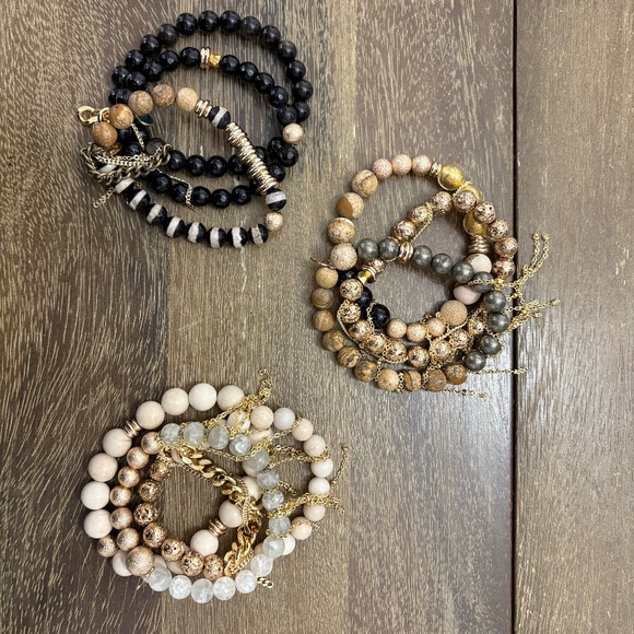 The Lace Project 3 sets of Quartz Beaded Bracelets - Picture 2 of 5